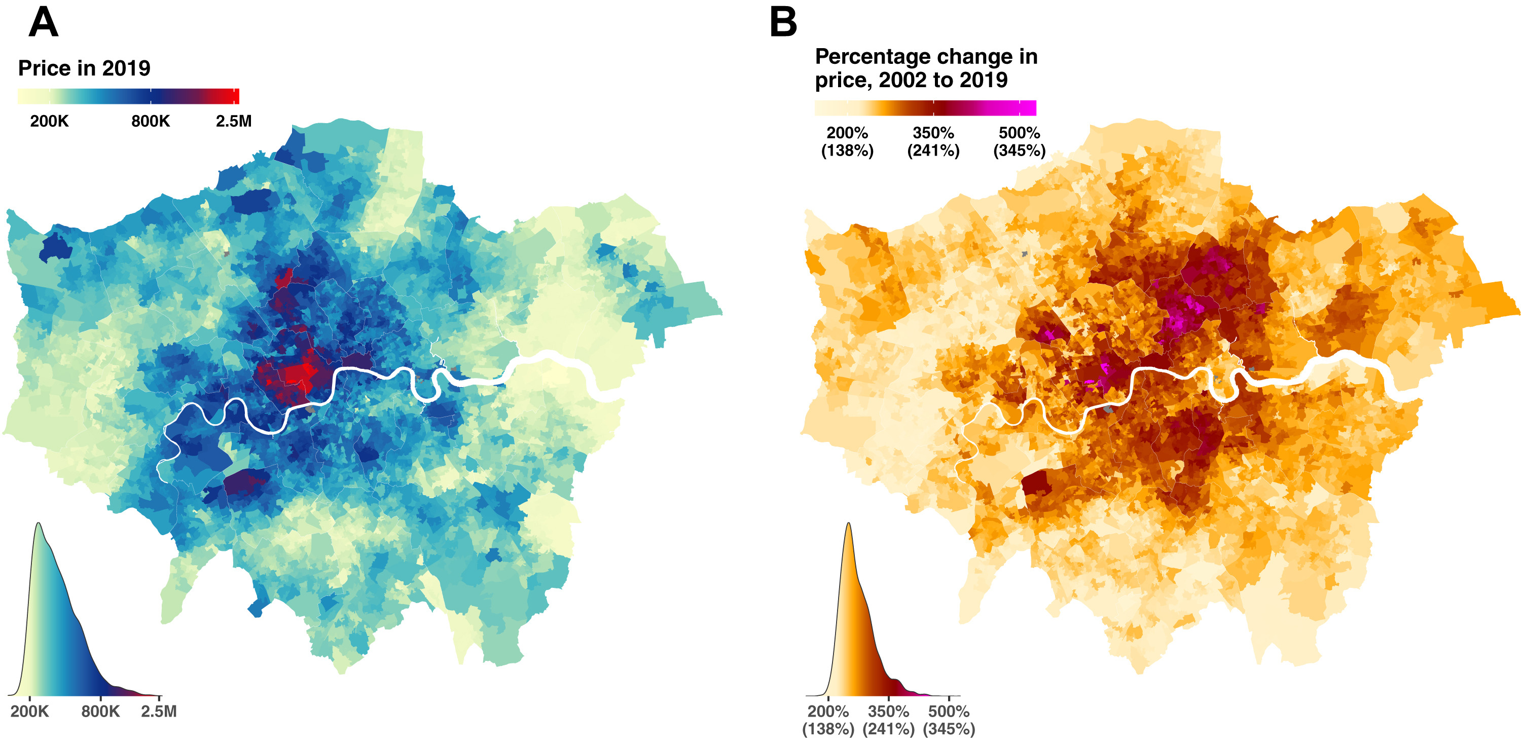 Thumbnail for Changes in life expectancy and house prices in London from 2002 to 2019: hyper-resolution spatiotemporal analysis of death registration and real estate data